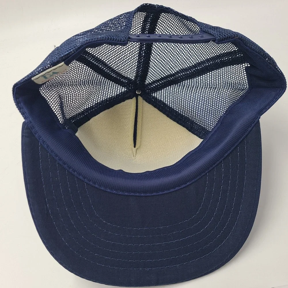 Vintage US Navy Hat Snapback S-M Trucker Mesh Blue Persuppdet‎ Jax Jacksonville